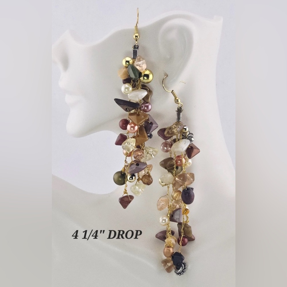 Chandelier Beaded Multicolored Earrings